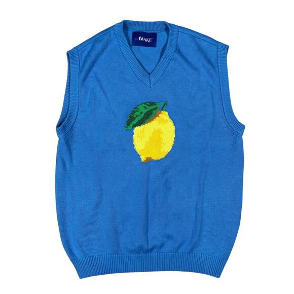 AWAKE NY LARGE LEMON SWEATER VEST - Picture 1 of 6